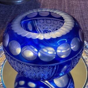 Elegant Blue Glass Bowl